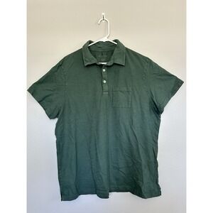 Outerknown Men's Saltwater Slub Polo Green XXL Organic Cotton Soft‎ Comfort Work